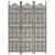 Paravan cameră sculptat manual 3 panouri gri 120x165 cm mango GartenMobel Dekor