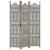 Paravan cameră sculptat manual 3 panouri gri 120x165 cm mango GartenMobel Dekor