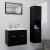 Set mobilier de baie, negru, lemn prelucrat GartenMobel Dekor