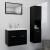 Set mobilier de baie, negru, lemn prelucrat GartenMobel Dekor