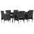 Set de masă pentru grădină, 7 piese, cu perne, negru GartenMobel Dekor