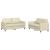 Set de canapele cu perne, 2 piese, crem, piele ecologică GartenMobel Dekor