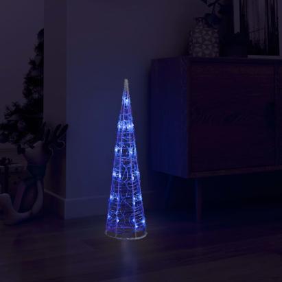 Piramidă decorativă con de lumini cu LED albastru 60 cm acril GartenMobel Dekor