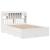 Pat cu bibliotecă fără saltea, alb, 160x200 cm, lemn masiv pin GartenMobel Dekor