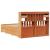 Pat cu bibliotecă fără saltea maro 140x200 cm lemn masiv de pin GartenMobel Dekor