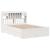 Pat cu bibliotecă fără saltea, alb, 140x190 cm, lemn masiv pin GartenMobel Dekor