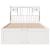 Pat cu bibliotecă fără saltea, alb, 135x190 cm, lemn masiv pin GartenMobel Dekor