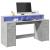 Birou cu lumini LED, gri beton, 160x55x91 cm, lemn prelucrat GartenMobel Dekor