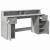 Birou cu lumini LED, gri beton, 160x55x91 cm, lemn prelucrat GartenMobel Dekor