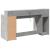 Birou cu lumini LED, gri beton, 160x55x91 cm, lemn prelucrat GartenMobel Dekor
