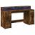 Birou cu lumini LED stejar fumuriu 160x55x91 cm lemn prelucrat GartenMobel Dekor