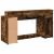 Birou cu lumini LED stejar fumuriu 160x55x91 cm lemn prelucrat GartenMobel Dekor