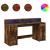 Birou cu lumini LED stejar fumuriu 160x55x91 cm lemn prelucrat GartenMobel Dekor