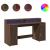 Birou cu lumini LED, stejar maro, 160x55x91 cm, lemn prelucrat GartenMobel Dekor