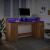 Birou cu lumini LED stejar artizanal 160x55x91cm lemn prelucrat GartenMobel Dekor