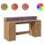 Birou cu lumini LED stejar artizanal 160x55x91cm lemn prelucrat GartenMobel Dekor