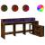 Birou cu lumini LED stejar fumuriu 200x104x91 cm lemn prelucrat GartenMobel Dekor