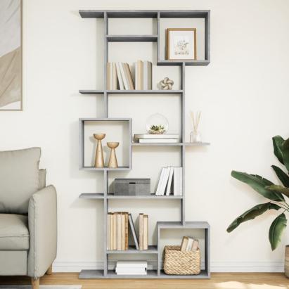 Bibliotecă, gri beton, 92x29x188 cm, lemn prelucrat GartenMobel Dekor