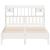Pat cu bibliotecă fără saltea, alb, 140x200 cm, lemn masiv pin GartenMobel Dekor