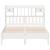 Pat cu bibliotecă fără saltea, alb, 135x190 cm, lemn masiv pin GartenMobel Dekor