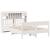 Pat cu bibliotecă fără saltea, alb, 160x200 cm, lemn masiv pin GartenMobel Dekor