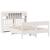 Pat cu bibliotecă fără saltea, alb, 140x200 cm, lemn masiv pin GartenMobel Dekor