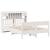 Pat cu bibliotecă fără saltea, alb, 135x190 cm, lemn masiv pin GartenMobel Dekor