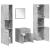 Set mobilier de baie, 4 piese, gri beton, lemn compozit GartenMobel Dekor