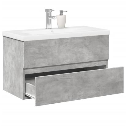 Set mobilier de baie, 2 piese, gri beton, lemn compozit GartenMobel Dekor