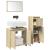 Set mobilier de baie, 3 piese, stejar sonoma, lemn prelucrat GartenMobel Dekor