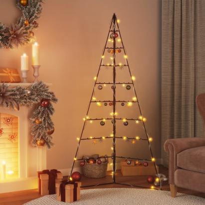 Brad de Crăciun din metal pentru decor, negru, 180 cm GartenMobel Dekor