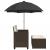 Canapea de grădină cu 2 locuri/umbrelă/taburete maro poliratan GartenMobel Dekor
