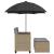 Canapea de grădină cu 2 locuri/umbrelă/taburete bej poliratan GartenMobel Dekor