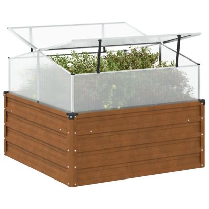 Jardinieră de grădină cu seră, oțel pentru intemperii GartenMobel Dekor