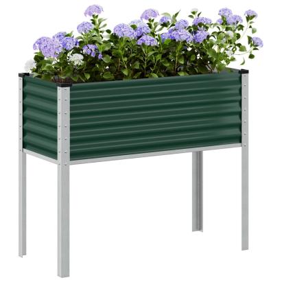 Jardinieră de grădină, verde, 100x41x90 cm, oțel GartenMobel Dekor