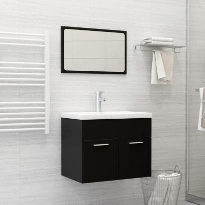 Set mobilier de baie, 2 piese, negru, PAL GartenMobel Dekor
