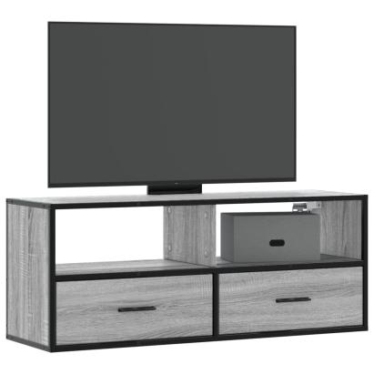Dulap TV, gri sonoma, 100x31x39,5 cm, lemn prelucrat și metal GartenMobel Dekor