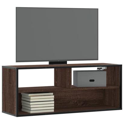 Dulap TV, stejar maro, 100x31x39,5 cm, lemn prelucrat și metal GartenMobel Dekor
