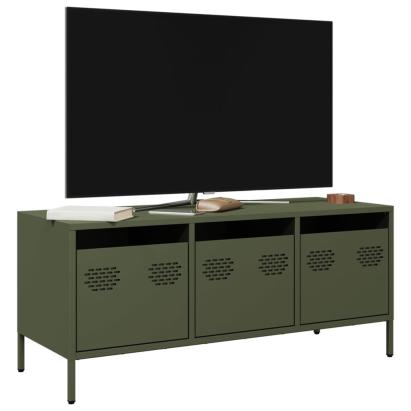 Dulap TV, verde măsliniu, 101,5x39x43,5cm, oțel laminat la rece GartenMobel Dekor