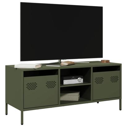 Dulap TV, verde măsliniu, 101,5x39x43,5cm, oțel laminat la rece GartenMobel Dekor