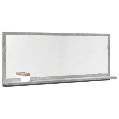 Dulap baie cu oglindă, gri beton, 90x11x37 cm, lemn prelucrat GartenMobel Dekor