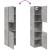 Dulap suspendat de baie, gri beton, 30x30x130 cm lemn prelucrat GartenMobel Dekor