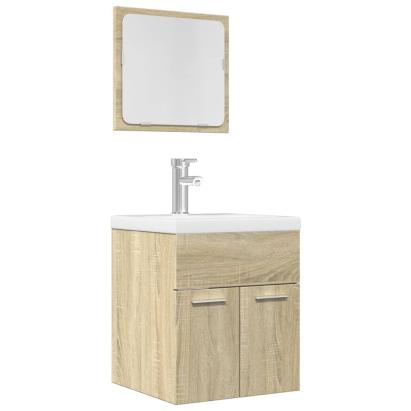Set mobilier de baie, 2 piese, stejar sonoma, lemn prelucrat GartenMobel Dekor