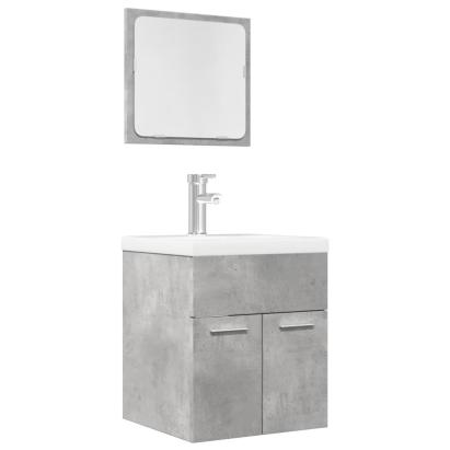 Set mobilier de baie, 2 piese, gri beton, lemn compozit GartenMobel Dekor