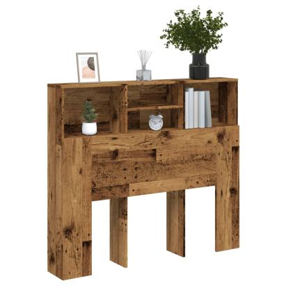 Tăblie pat cu dulap, lemn vechi 120x19x103,5 cm lemn prelucrat GartenMobel Dekor