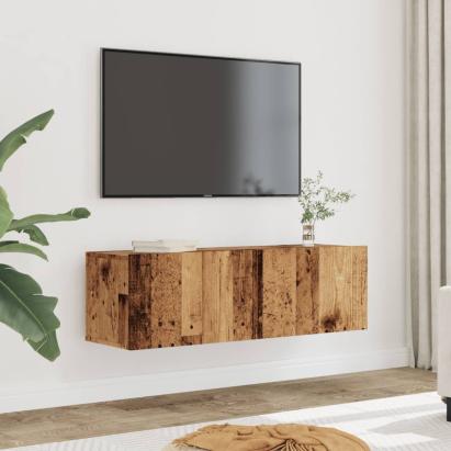 Comodă TV de perete, 2 buc. lemn vechi, 100x30x30 cm GartenMobel Dekor