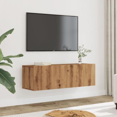 Comodă TV de perete, 2 buc. stejar artizanal, 100x30x30 cm GartenMobel Dekor