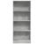 Bibliotecă, gri beton, 60x24x143 cm, lemn prelucrat GartenMobel Dekor