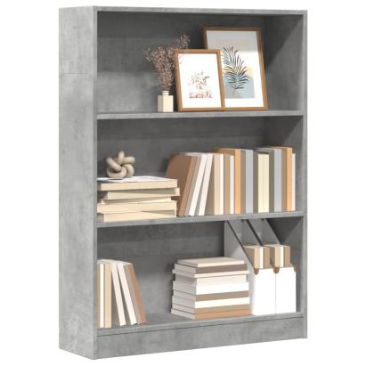 Bibliotecă, gri beton, 80x24x109 cm, lemn prelucrat GartenMobel Dekor
