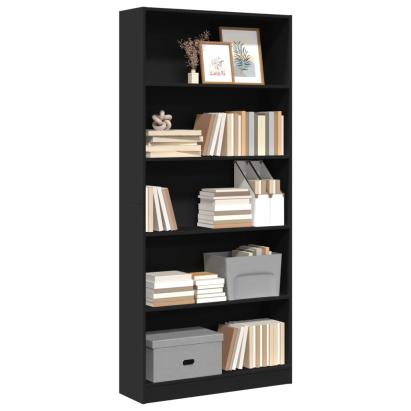 Bibliotecă, negru, 80x24x176 cm, lemn prelucrat GartenMobel Dekor